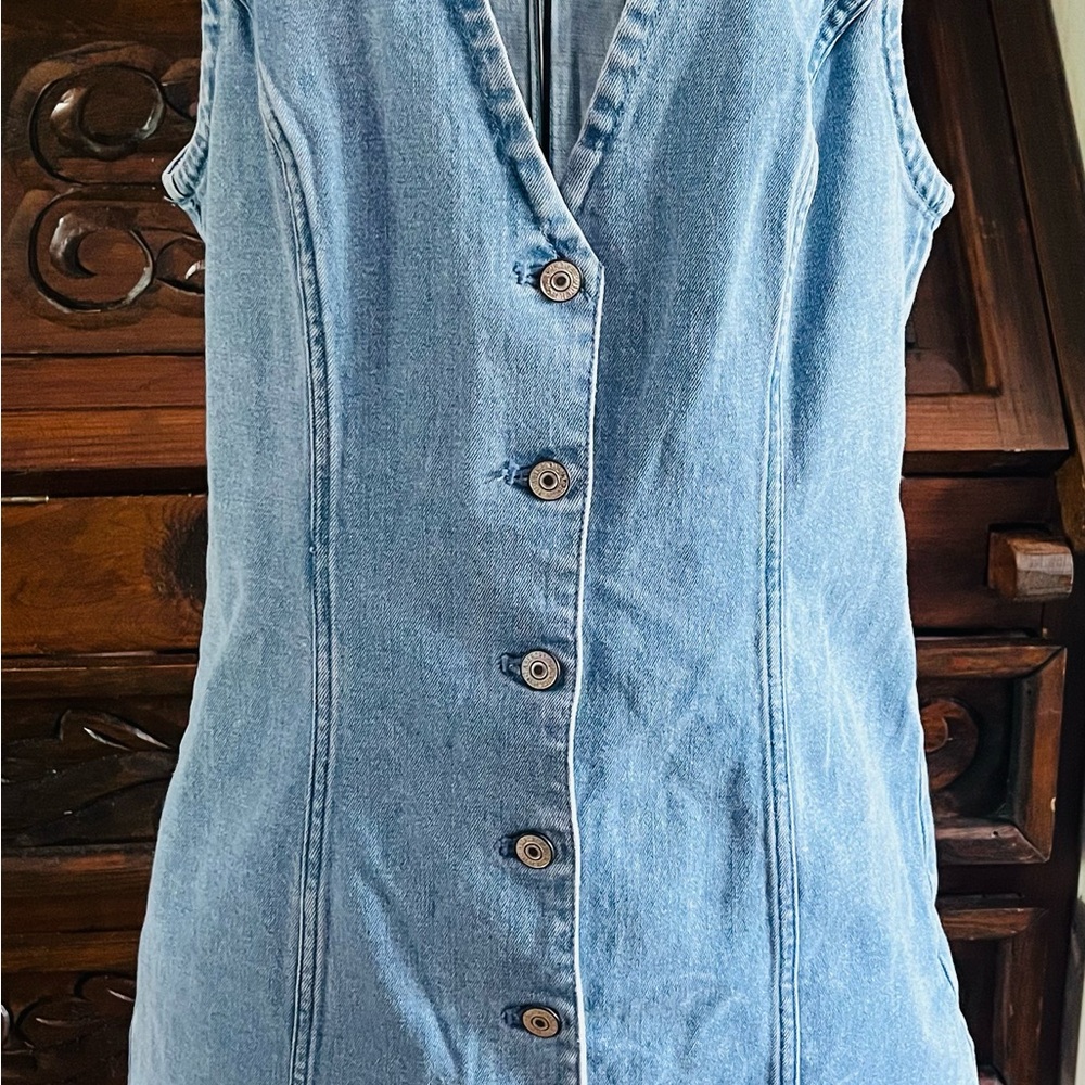 Denim Button-Down Vest